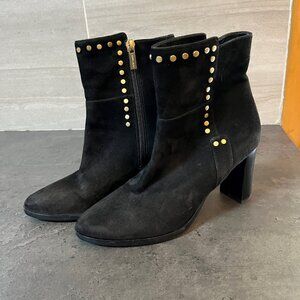 Jimmy Choo ‘Melvin’ Studded Black Suede Booties size 7 1/2